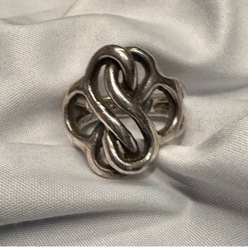 Vintage Intricate Knot Sterling Silver Statement Ring heavy solid 925 Sterling